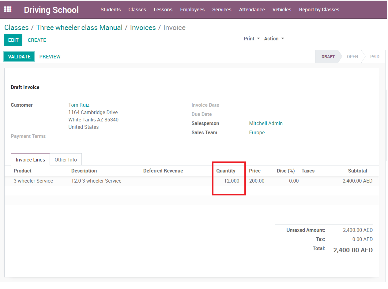 Invoice View